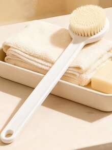 1pc Long Handle Silicone Bath Brush, Soft Bristle Back Scrubber, Suitable For Shower Tool, Anti-Slip Grip Body Exfoliating Brush, Quick Drying With Hanging Hole Bath Brush, Unisex SPA Bathroom Cleaner - Size - View 8