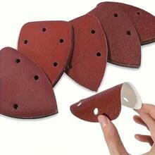 70片装鼠标砂纸，140mm三角形细节砂纸盘，含氧化铝砂纸，7种不同粒度 - 60/80/120/180/240/320/400，用于表面处理和抛光 - 彩色 - 查看 3