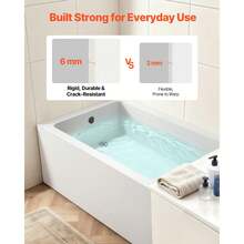 Alcove Bathtub, 48" X 30" Contemporary Alcove Acrylic Bathtub, Soaking Bath Tub With Left Hand Drain And Overflow Hole, Large Rectangular Deep Soak Tub For Bathroom With Integral Flange, White - 48-inch Left Drain - View 4