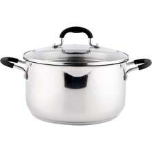 Stainless Steel Stockpot With Glass Strainer Lid, 6 Quart Stock Pot, Soup Saucepan Cookware, Side Spouts, Multipurpose, Induction Pan, (5-Ply Capsule Bottom, 6QT) - View 2