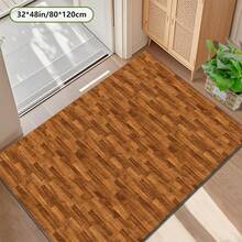 Cashmere-Like Brown Wood Grain Texture Pattern Printed Large Carpet, Exquisite Carpet, Comfortable And Beautiful, Versatile Decorative Style, Suitable For Living Room Carpets, Sofa Cushions, Door Mats, Bedroom Carpets, Outdoor Carpets, Malls, Cafes And Other Scenarios, Easy To Clean And Machine Washable, Available In Multiple Sizes. - 彩色 - 查看 9