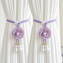 1pc Home Decor Flower Pearl Curtain Tieback, Creative Multi-Functional Curtain Tie, Sheer Curtain Storage Clip, Decorative Accessory Tie - Multicolor - View 9