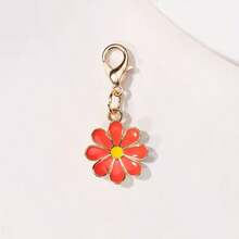 5/10/15pcs Oil Drop Daisy Flower Keychain DIY Bag Buckle Colorful Floral Pendant Keyring Pet Charm Jewelry - Keychain - View 5
