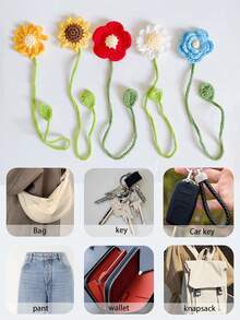 Hand Crocheted Keychain Suitable Bagcharm,Car Keychain,Creative Bookmark,Curtain Tie-Back;Perfect Readers,Book Lovers,Writers,DIY Decorative Item.Gift - Multicolor - View 9