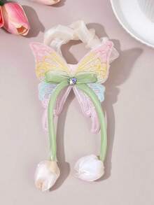 1 pièce Élastique à cheveux tulipe, jolis chouchous pour queue de cheval, papillon fairycore pour filles étudiantes, rentrée scolaire, vie de campus, vacances, accessoire de cheveux fairy girl - Multicolore - Voir 9