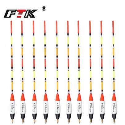 FTK 10个装远投型摇摆鱼浮漂，4种不同重量，适用于石斑鱼、鲤鱼等鱼类垂钓。