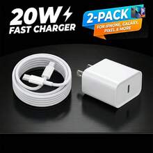 20W 快充套装：USB-C 快充适配器充电器，配备 100 厘米 USB-C 转 Type-C 充电线，兼容 17/16/15 Pro Max Plus，苹果便携式充电套装 - 美規A型插(110-127V) - 查看 2