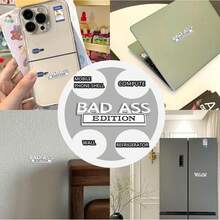 Bad  Edition Emblem, Bad  Car Tail Badge, Automobile Funny Modification Label Decal, Cars Fender Bumper Sticker Body Sticker Fit For Universal Vehicle(Black&White) - 銀+黑 - 查看 1