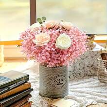 840pcs Artificial Baby's Breath Flowers, 30 Bunches Pink/White Floral, Realistic Texture Simulated Flowers, Suitable For Anniversary, Wedding, Engagement, Hotel, Garden, St. Patrick's Day, Thanksgiving, Valentine's Day, Mother's Day And June Centerpiece Decor - Multicolor - View 5