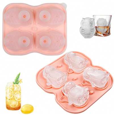 1 khay làm đá hình chim cánh cụt dễ thương bằng silicon - Khuôn làm đá viên bằng silicon, khay đá mềm dễ lấy đá ra, khuôn đá hoạt hình vui nhộn.