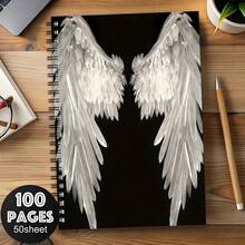 Cuaderno de espiral con estampado elegante de alas de ángel - Diario único y de moda - A5 - Ver 7