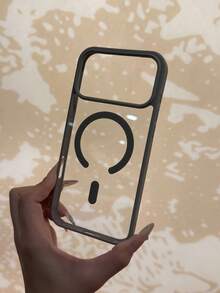 Magnetic Luxury Transparent Acrylic Magnetic Shockproof Phone Case, Minimalist Summer Outdoor Soft TPU Back Cover With Large Holes, Compatible With IPhone 17 Pro Max, 16 Pro Max, 15 Pro Max, 14, 13, 15, 16, 17 And S26 Ultra, S25 Ultra, S24 Ultra, S25 FE, S24 FE, S23 FE, S24, S25, S23, S22 Plus, Supports Wireless Charging - Grey - View 2
