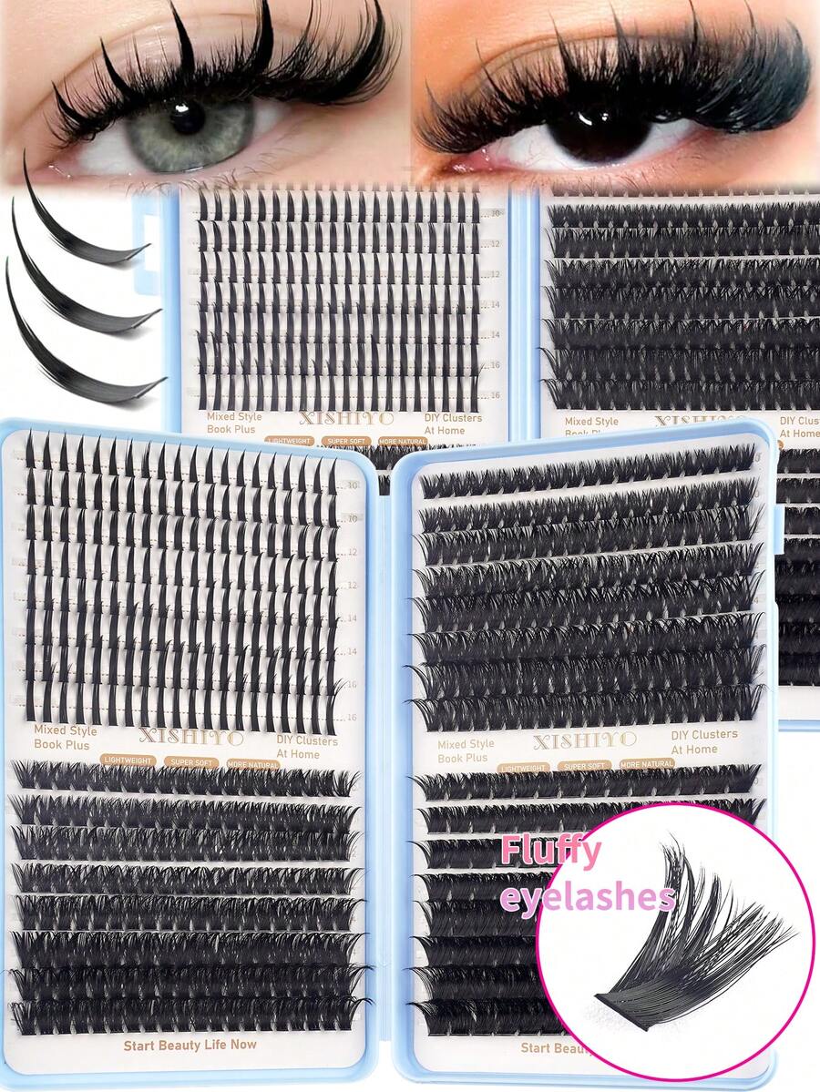 120pcs/Pack Moist Fluffy Thick Faux Mink False Eyelashes, Cartoon Cosplay Lightweight Doll Lashes, Reusable, Create Dramatic Makeup, C-Curl, Ample Quantity, Premium Quality, Lowest Price, New DIY False Eyelashes, Fluffy And Soft, 3D Mink False Eyelashes, False Eyelashes, Makeup, Eyelash Extensions, Short Lashes, DIY False Eyelashes, Light-Colored Lashes, DIY Eyelash Extensions At Home - D - 查看 1