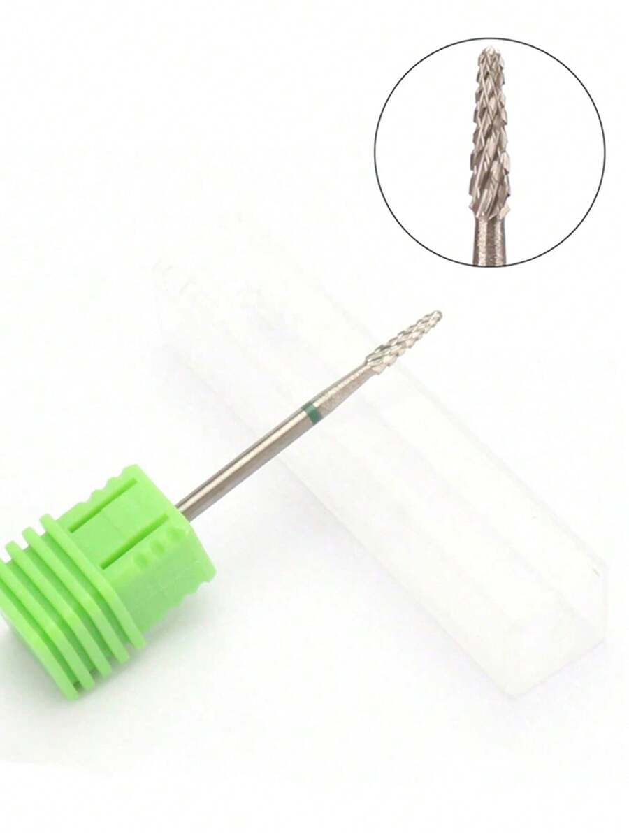 1件装美甲碳化钨钻头电动修甲钻铣刀凝胶指甲专业卸甲器修脚刀设备DIY美甲工具配件 - 綠色 - 查看 1