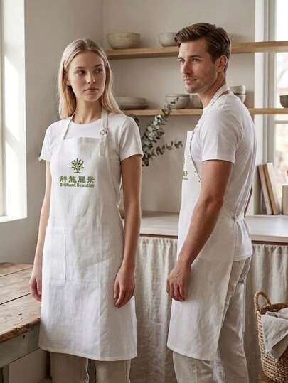 1 chiếc tạp dề kiểu Hàn Quốc sáng tạo, phù hợp cho tiệm làm đẹp, tiệm cắt tóc, cửa hàng hoa, có thể tùy chỉnh in ấn.