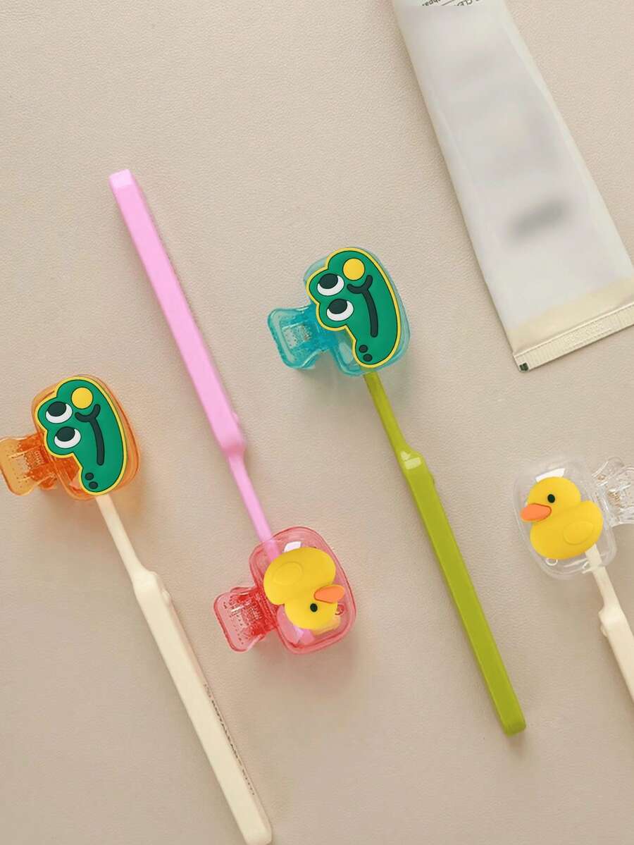 Hộp đựng bàn chải đánh răng họa tiết hình động vật dễ thương - Vịt và Cá Sấu, Vỏ bọc đầu bàn chải đánh răng trong suốt, Hộp đựng bàn chải đánh răng chống nước và bụi, Bảo vệ bàn chải đánh răng của bạn, Hộp đựng bàn chải đánh răng, Hộp đựng bàn chải đánh răng du lịch, Thiết kế nhỏ gọn dễ mang theo, Hộp đựng bàn chải đánh răng chống bụi khi đi du lịch. - Nhiều màu - Xem 1