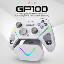 Tay cầm chơi game AJAZZ Galaxy GP100 đa năng với 3 chế độ kết nối không dây, cần điều khiển tuyến tính hiệu ứng Hall, nút bấm cơ học, pin dung lượng lớn 800mAh, đèn nền RGB, tốc độ phản hồi 1000Hz. - Xem 9