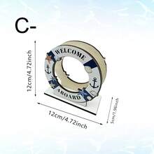 1/3pcs Nautical Theme Wooden Napkin Holder, Decorated With Rudder/Anchor/Welcome Aboard Pattern, Suitable For Decorating Kitchen, Seaside Restaurant, Bar, And Home Dining Table - Multicolor - View 13