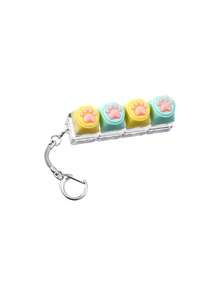 1pc Keyboard Finger Spinner, Cute Cat Paw Shaped Keyboard Keychain, Stress Relief Button Finger Toy, Adjustable Keyboard Press Finger Toy, Cat Paw Pattern, Ample Stock, Adorable Design, Meets Your Daily Needs And Replacement Needs, You Can Also Share With Colleagues And Friends. - Multicolor - View 10
