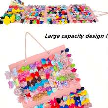Caixa Organizadora Dobrável para Acessórios de Cabelo (1 unidade) - Bolsa Organizadora de Parede com Vários Compartimentos, Ideal para Guardar Presilhas, Tiaras e Laços. Organizadora e prática para sua casa. Ganchos para Presilhas de Cabelo. Bolsa de grande capacidade para pendurar acessórios de cabelo, perfeita para meninas e mulheres. Ajuda a manter sua coleção organizada e evita que os acessórios se percam ou se enrolem. Durável e compacta, comporta 18 estilos diferentes. - Multicolorido - Ver 6