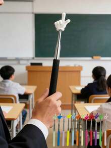 Utdragbar fingerpekare, pedagogisk utdragbar fingerpekare, justerbar tvåfärgad pekare, fingerpekare för föräldrar och lärare, utdragbar pekare för whiteboard och piano - flerfärgad - Visa 3