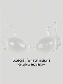 1 Pair New 3D Transparent Silicone Adhesive Bra Straps, Removable Invisible Bra Straps Suitable For Swimwear, Wedding Dresses And Backless Dresses - Multicolor - View 11