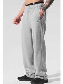 Alo Yoga Accolade Straight Leg Sweatpant (Unisex) - Light Grey - View 9