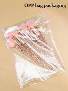 YZIMENG 10-Piece Professional Makeup Brush Set, Blush Brush, Loose Powder Makeup Brush, Beauty Tools, Pink Rose Red Eye Makeup Brush Set - Multicolor - View 4