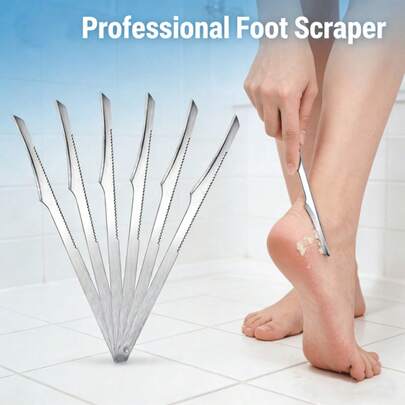 3/5/6件装不锈钢足部去茧器，适用于浅色老茧，男女通用足部护理工具