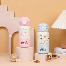 Customized Text Logo Kitten Cup, High-Quality Insulated Straw Cup, Cute Printed Stainless Steel Vacuum Flask, Long-Lasting Thermal Insulation, Spill-Proof, Scratch-Resistant, Large Capacity, Suitable For Children - Multicolor - View 6