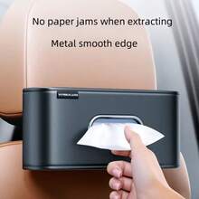 1pc Multi-Function Car Seat Side Storage Bag - Made Of PU Leather, With Tissue Dispenser, Net Pocket For Phone And Pen, Car Seat Side Tissue Holder, Car Hanging Bag, Multi-Purpose Tissue Box Storage Bag - View 10