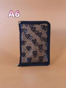 A5/A6/M5/A8 透明蕾丝爱心活页封面，附赠单格、双格、四格辅助页，可定制，可作计划本、照片/卡片收纳册、储蓄计划本、手册、笔记本、相册、办公文具、学习用品、贴纸簿 - 彩色 - 查看 18