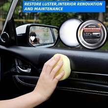 1 pieza Cera de renovación para el interior del coche de 100g - Cera de cuidado multiusos para el y el plástico, mantenimiento de salpicadero, asientos, controles centrales, renovación, protección antienvejecimiento, antidescoloración, tapicería de coche, materiales compuestos de madera y plástico - Negro - Ver 2