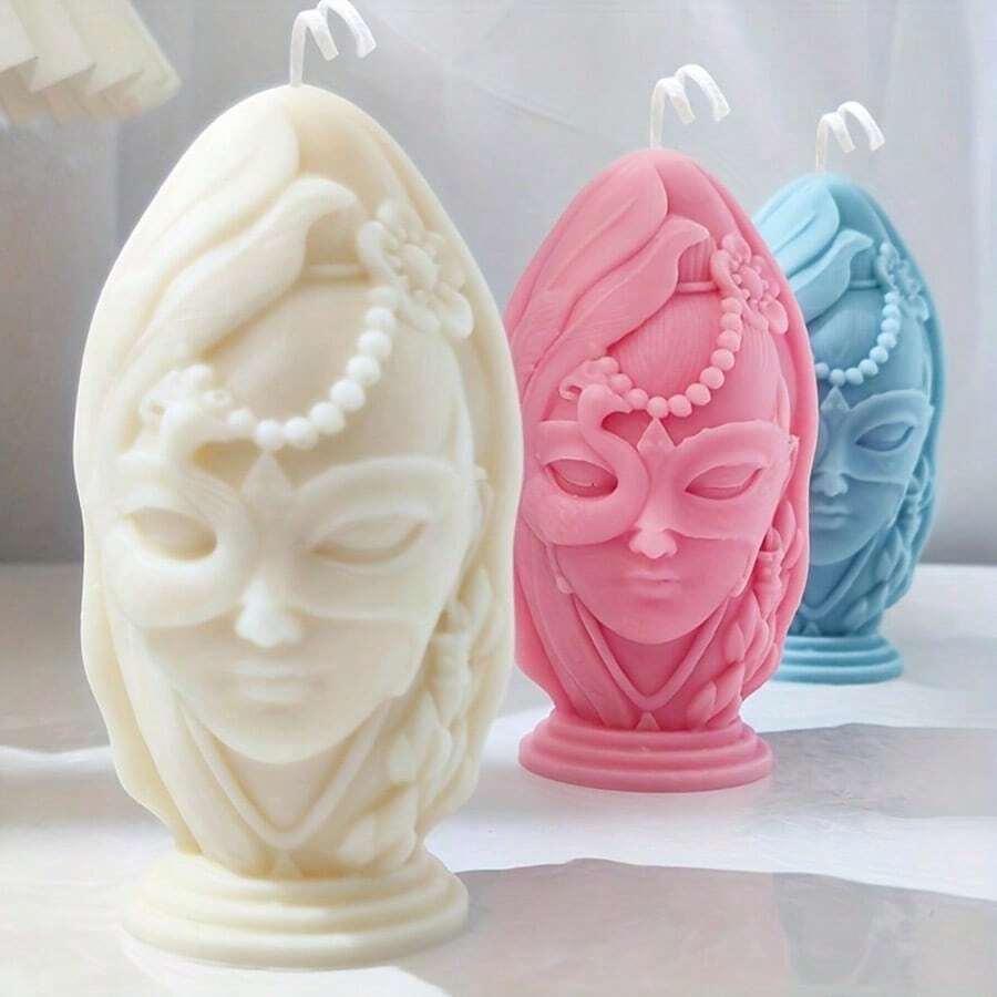 DIY手工石膏香薰石硅胶模具，饰以西方美女肖像 - 美女頭像 - 查看 1