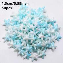 50pcs 15mm Multicolor Acrylic Starfish Beads, Suitable For Jewelry Making, Bracelet Necklace Earring Accessories - Starfish - View 7