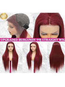 13x6 13x4 5x5HD 透明蕾丝前假发，真人发混纺，200密度，直发，预先拔毛，无胶，自然黑色蕾丝前假发，女士款 - SBUG - 查看 5