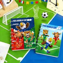 FIFA 1件装足球世界杯枫叶图案，Zayu品牌，Clutch吉祥物翻盖A7迷你线圈笔记本，口袋记事本，学习必备，返校用品，3D镂空设计，线圈记事本，日记本 - 多色 - 查看 3