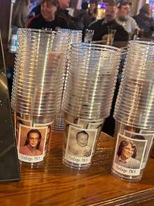 Customized Photo & Text Party Stickers, High-Quality Self-Adhesive Material, Personalized Plastic Cups With Vintage Year Photo Sticker Labels. Perfect For Party Events And Birthday Decoration Uses. - Multicolor - View 6