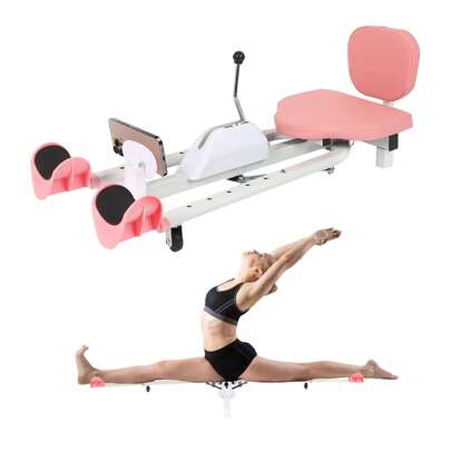 GCCSJ Split Machine,New Pink Adjustable Leg Stretcher With Backrest & Phone Holder - Heavy-Duty 330LBS Hip Opener, 0-180° Angle Flexible Split Trainer, Non-Slip Rubber Grips For Ballet/Dance/Gymnastics/Yoga