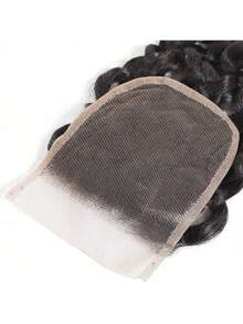 4x4 巴西原生人发深波浪蕾丝发片，带婴儿发，预先拔毛发际线，自然黑色，自由分缝，未经加工，完美打造自然发型 - SNatural - 查看 6