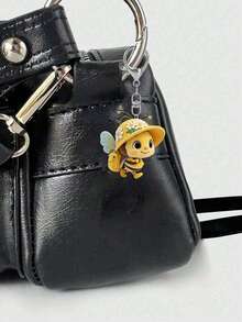 2D平面，1个可爱戴帽蜜蜂图案钥匙扣，兼容背包、钥匙、钱包 - 可爱风格钥匙圈，非常适合挂在包包和车钥匙上，汽车钥匙、背包和包包，包包挂件，无需电池，功能性汽车配件，女士钱包和手机配件，赠送朋友、家人，派对配饰，纪念品，送给动物爱好者的礼物，2D平面 - 彩色 - 查看 6