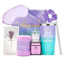 创意生日/母亲节礼篮套装，祝她早日康复，适合送给妈妈、朋友、姐妹、妻子、同事、女友、老师和其他女性（紫色） - 紫色 - 查看 2