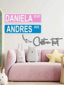 1pc Personalized Street Signs. You Can Design Your Own Child's Bedroom Sign, Baby Room Number Plate, Children's Fort Decorations, And Customize The Baby's Name. This Durable Aluminum Sign Is Tailor-Made For Your Child. Whether Placed In The Bedroom, Playroom, Fort, Entertainment Room, Family School Area, Or Given As A Gift To A Friend, It Is An Excellent Choice! Available In 3 Sizes And 12 Colors. - Chocolate Brown - View 1