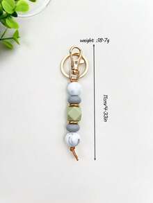 1 件简约硅胶串珠钥匙扣、背包钥匙圈配件、汽车钥匙防丢链、送给女士的可爱礼物万圣节汽车配件包饰背包学校可爱哥特 Y2k 包饰挂绳带身份证夹汽车配件包饰 - 彩色 - 查看 4