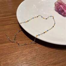 "Summer Vibes" Colorful Rhinestone Choker - Popular Among Influencers, A Hot Item For Party And Evening Events For Sweet Girls. - NJ-887 - 查看 3