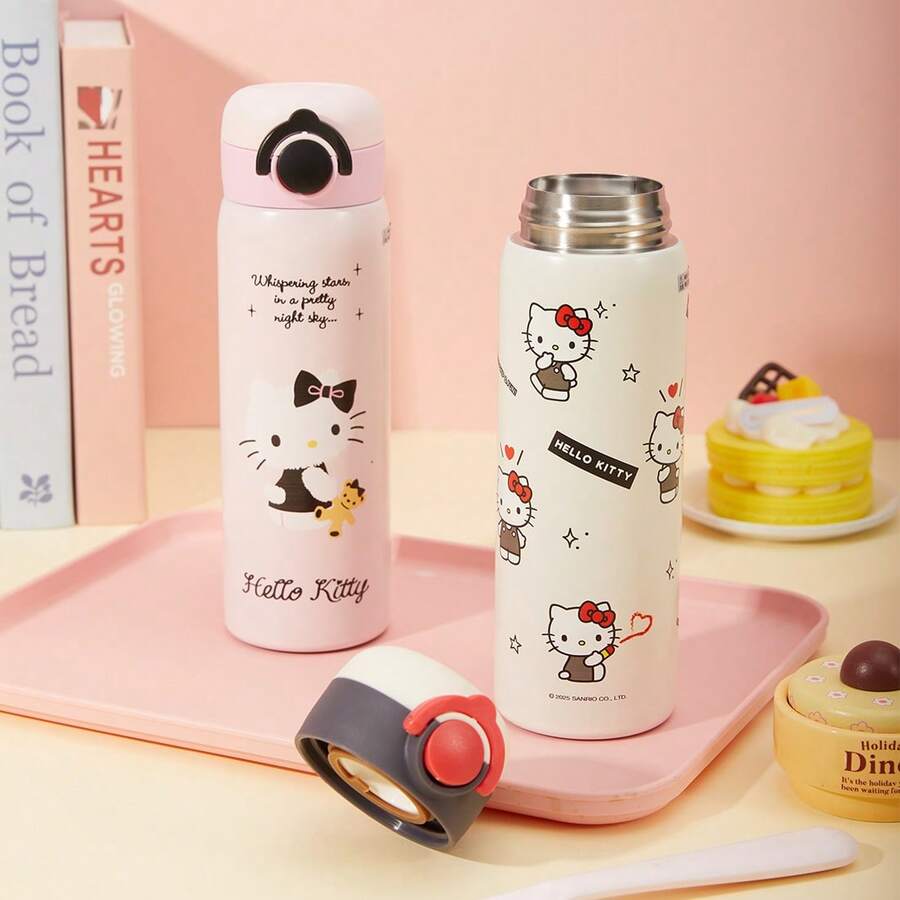 Miniso Hello Kitty 316不鏽鋼一鍵彈蓋保溫水壺 500ml /16.9oz(1入) - 彩色 - 查看 1