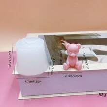 1个ins风泰迪熊蜡烛融化模具，手工DIY小熊蜂蜜罐石膏蜡烛硅胶模具 - 白色 - 查看 9