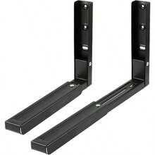 2 cái (1 cặp) Giá đỡ kệ lò vi sóng có thể gập lại - Giá đỡ gắn tường có thể điều chỉnh cho nhà bếp Màu đen trắng - Có thể gập lại - Xem 1