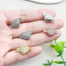 Heart-Shaped Magnetic Clasp Pendant, Heart Design Helps DIY Jewelry Magnetic Connector Bracelet Necklace - Multicolor - View 3