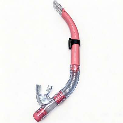 1pc Professional Adult Semi-Dry Snorkel, Comfortable PVC Material For Free Swimming Training, Swimming Equipment, Suitable For Adult And Youth Male/Female, Snorkeling Gear, Applicable For Diving And Swimming Snorkeling, Water Sports, Summer Water Play, Beach Fun, With One-Way Drain Valve, Wet Breathing Tube Ventilation Outdoor Diving Equipment